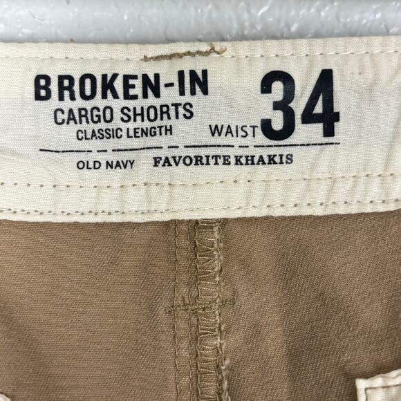 Broken In Classic Length Size 34 Favorite Khaki Old Navy Retro Cargo Shorts - Picture 4 of 8